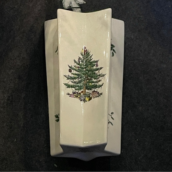 Spode Made in England Star-Shaped Christmas Tree Vase S3324-A1 Back Approx 6.75" - Picture 16 of 16